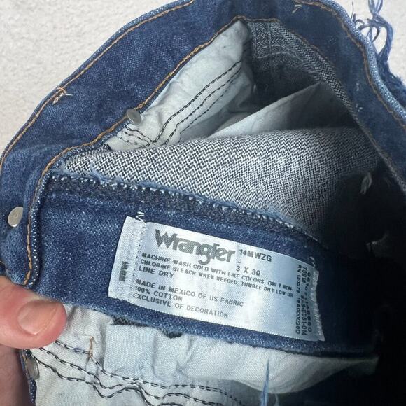 Wranglers Cutoff Boho Western Denim Distressed High Rise Shorts  Micro Short 3 - Picture 4 of 4